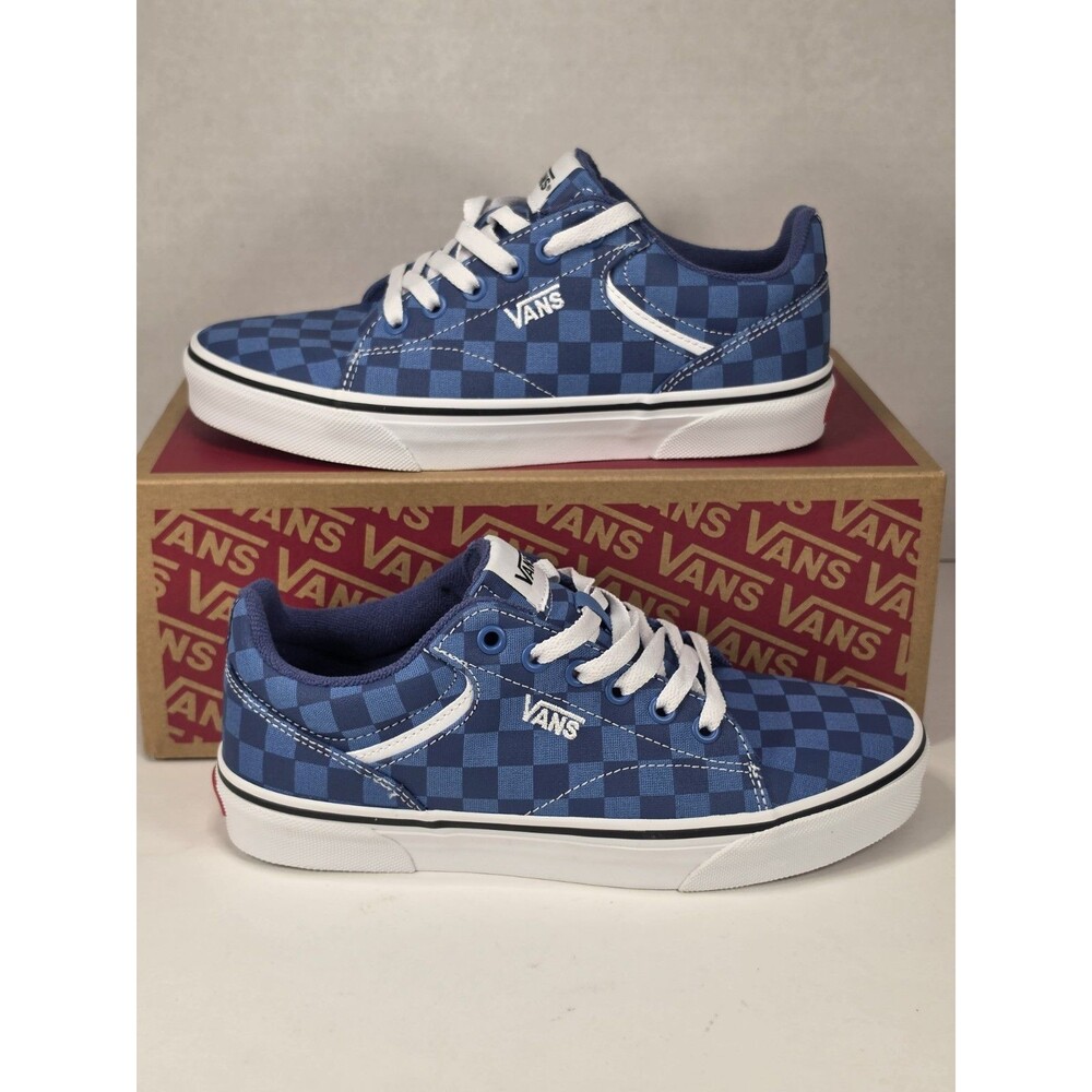 Vans Seldan Sneakers Mens 6 Tonal Check Dress Blues Checkerboard Street NEW